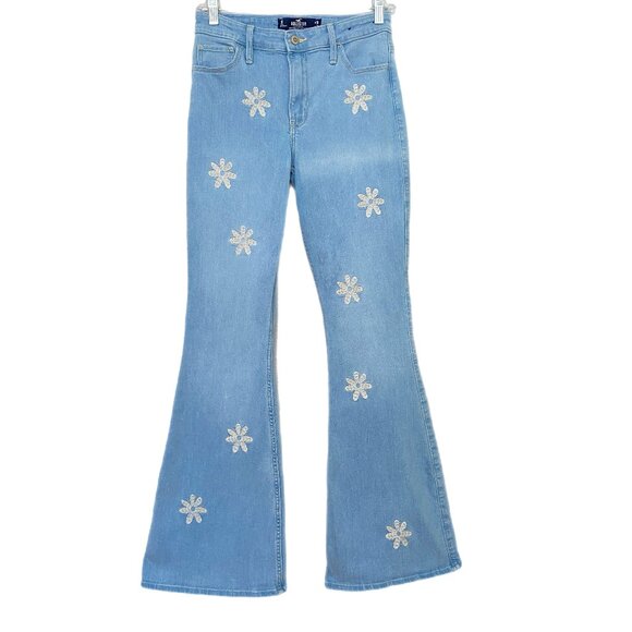 Hollister Pants - Hollister Daisy High Rise Flare Jeans Retro Stretch Light Wash Size 28/32